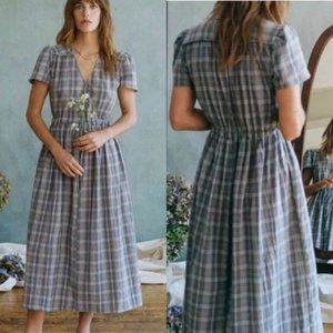 Christy Dawn - Dawn Dress in Azure Hunter Plaid - Size M